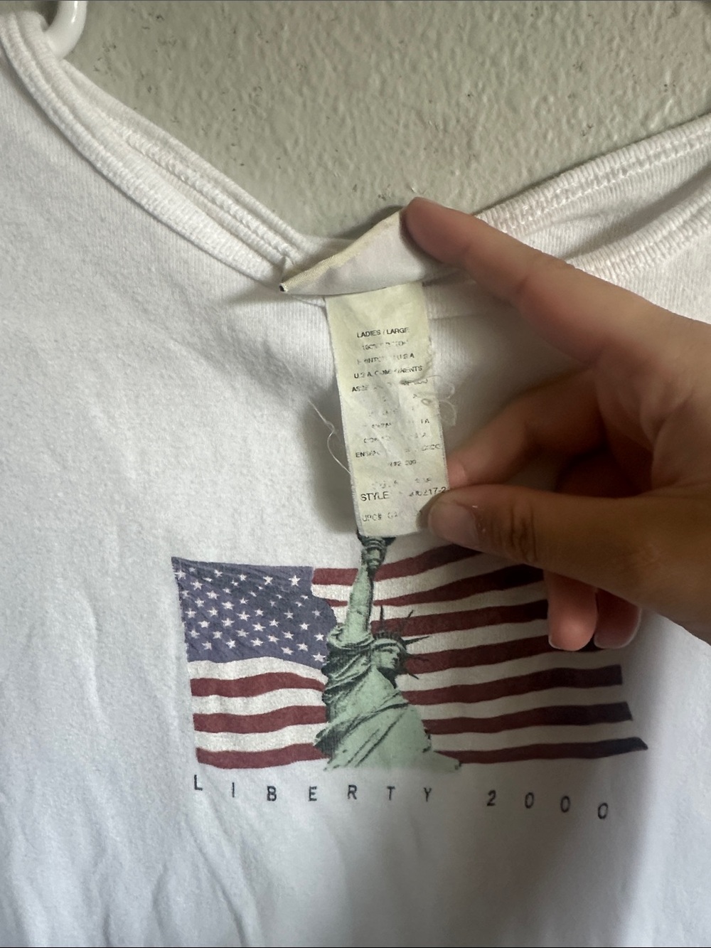 Y2K boxy Liberty 2000 Graphic Tee with Statue of Liberty - Picture 2 of 4